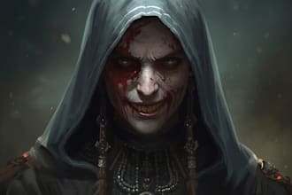 create creepy horror character concept art