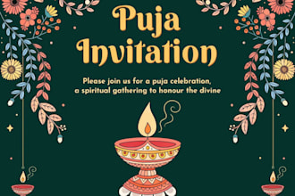 design aesthetic hindu puja cards and greeting posts