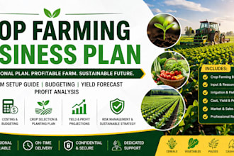 create a professional crop farming business plan and farm guide