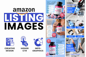 design amazon, etsy listing images with storytelling and infographics