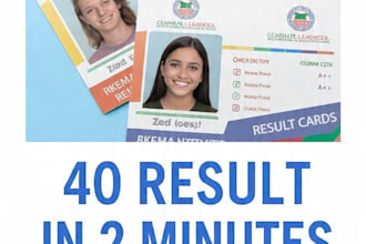 create 40 result cards in 2 mintues for schools with photo in google sheets
