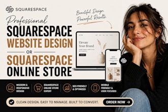 create squarespace website design or squarespace online store