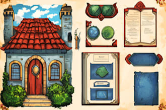 create 2d game art, game asset and game UI, full game assets