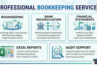 do bookkeeping, accounting and excel financial reports