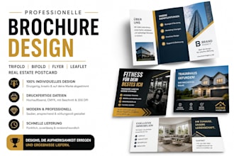 design brochure real estate postcard quad fold kit price bifold recipe card