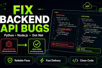 fix backend api bugs and errors in python nodejs dotnet