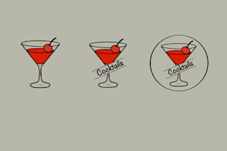 create a custom cocktail logo for your bar or business