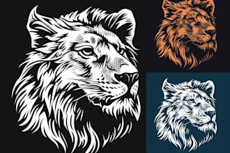 create animal linocut tshirt design for brand