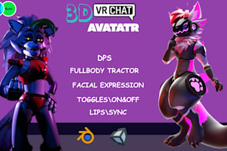 create custom vrchat avatar, 3d model, and optimize for vrchat