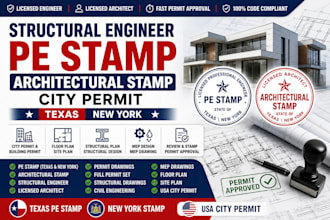 do structural engineer pe architectural stamp city permit texas new york