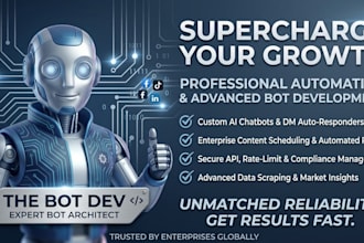 develop custom social media automation bots, apis, fb bot and ig bot