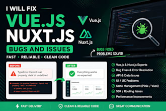 debug and fix vue or nuxt issues quickly and reliably