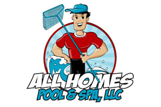 create a premium modern custom pool and spa logo