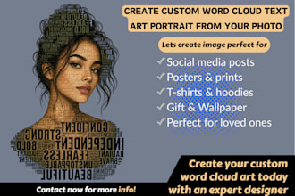 do word art, word cloud, cloud art portrait