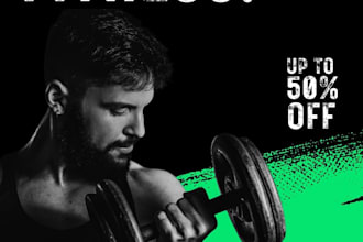 design gym fitness poster, flyer, banner, or business card