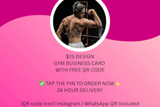 design modern gym business card with qr code