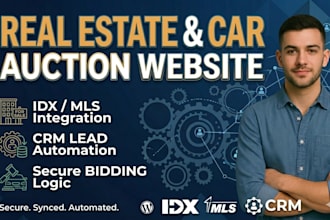 build wordpress car auction website real estate bidding platform with idx CRM