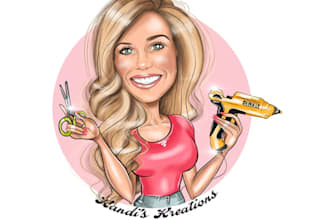 modern business caricature, portrait, cartoon logo design