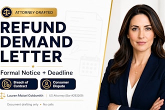 write a formal demand letter for refund as a US attorney
