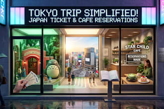 purchase ghibli tickets, shibuya sky, and cafés