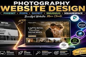 design pixieset website, pixpa, showit, smugmug, squarespace photography website
