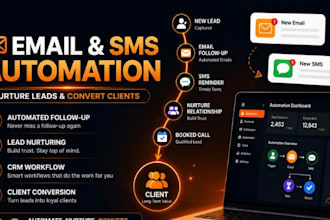 setup email and SMS automation system to nurture leads and convert client
