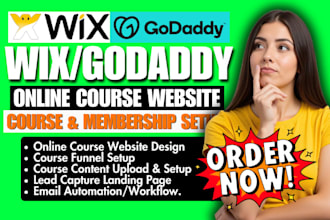 build wix online course website, godaddy website wix coaching membership site