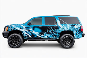 do a custom car wrap design, van wrap design and car wrap