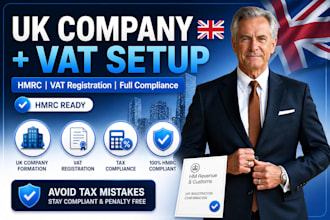 do UK company formation and ltd registration with hmrc vat setup