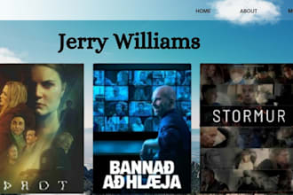 design a modern personal film portfolio website or business portfolio website