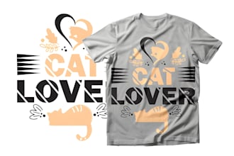 design custom funny dog or cat lover t shirt design with names