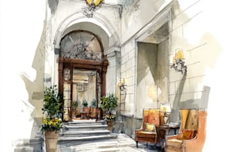 sketch design your interior room in my watercolor style
