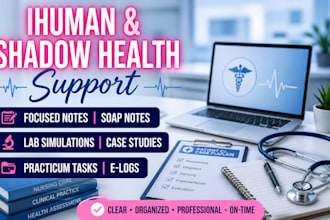 do ihuman, shadow health, focused notes, lab simulations, case studies