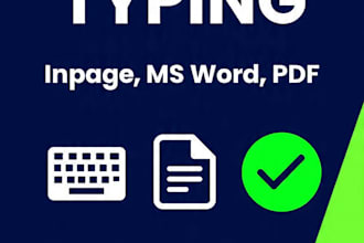 fast accurate urdu english typing PDF to word inpage 24hr delivery