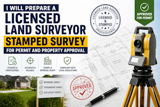prepare a licensed land surveyor stamped survey for permit and property approval