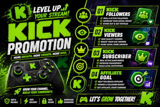 do organic kick promotion to boost real followers and live viewers