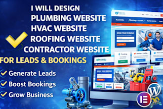 design plumbing website, hvac website, roofing contractor website
