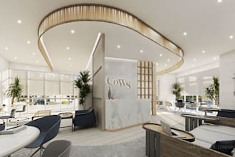 design 3d coworking space, luxury working space, business center design
