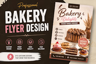 design restaurant flyer, food poster or bakery menu design