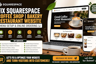 fix squarespace coffee shop bakery restaurant website menu setup online ordering