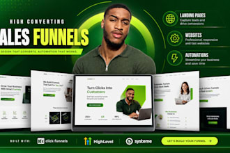 design converting slaes funnel in clickfunnels, gohighlevel, samcart, systeme io