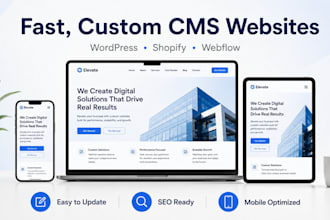 build a high converting cms website on wordpress, shopify or webflow