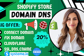 fix, transfer, and connect the domain and subdomain to the website, systeme io
