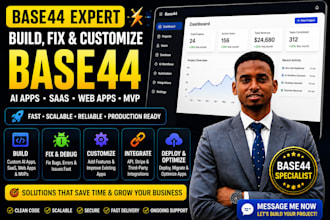 build, fix and customize your base44 ai app, saas, web app, clientportal mvp