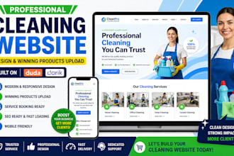 design responsive cleaning website booking website via site123 pixpa