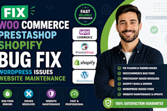 fix mercari prestashop shopify bug fix wordpress issues website maintenance