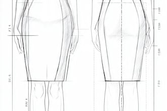 design modern trendy dress sketch with tech pack for fashion