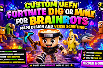build a dig for brainrots uefn fortnite map with mining, upgrades and rebirth