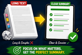 advanced text summaries clear, accurate e professional