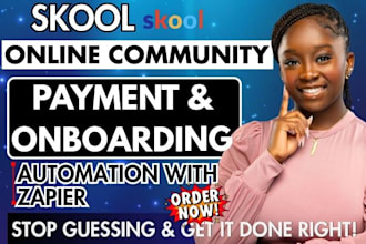 set up skool community automation with zapier for payments and onboarding